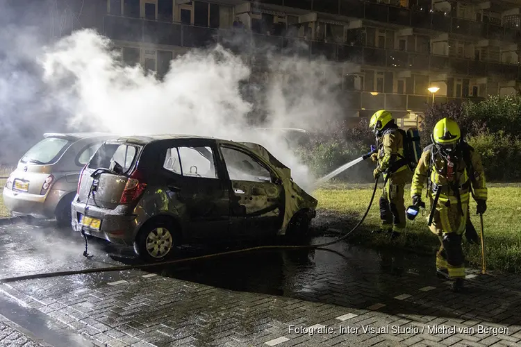 Autobrand aan de Kleine Pan in IJmuiden