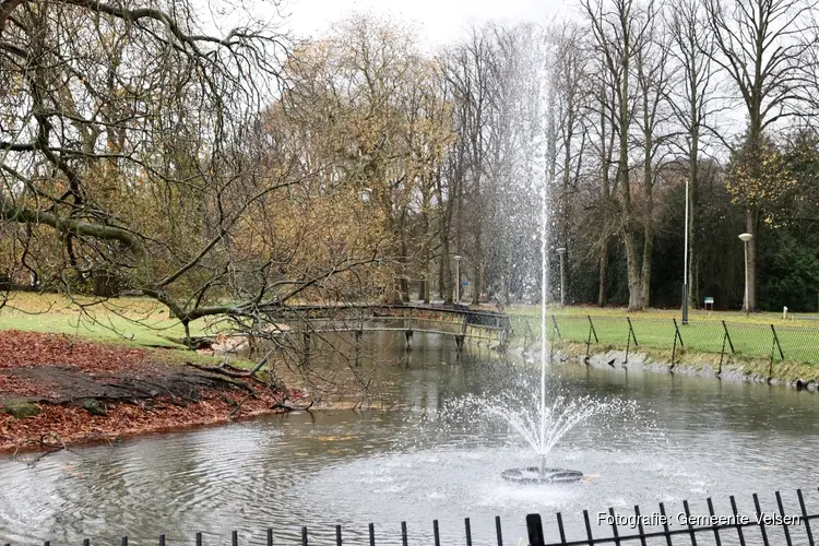 Nieuwe fontein Park Velserbeek in winteropslag